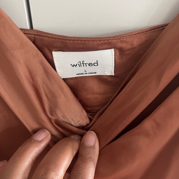 Wilfred Chocolate Satin Mini Dress - L - Picture 14 of 16